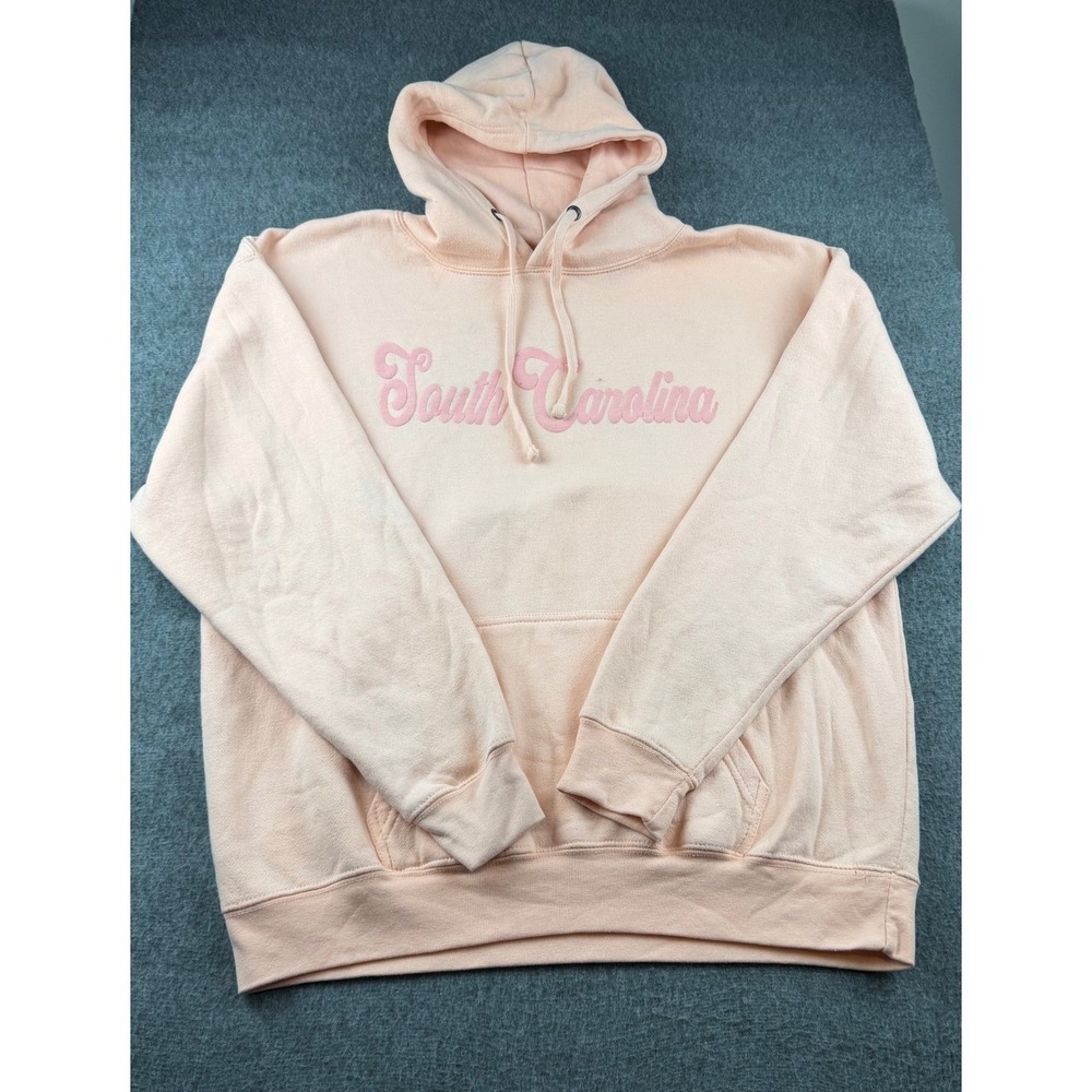 Pacific & Co South Carolina Hoodie Womens XL Pink Puff Print Sweatshirt Fleece